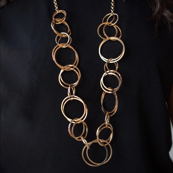 paparazzi Jewelry - Natural-Born RINGLEADER Gold Necklace Paparazzi